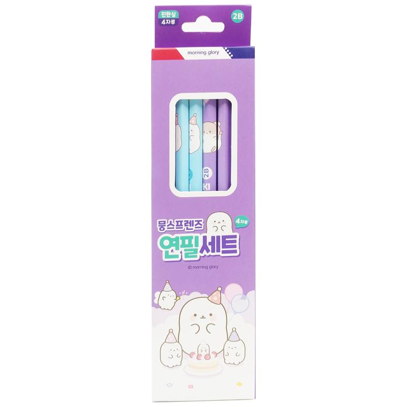 Hộp 4 Bút Chì HB Bonjour Bichon - Morning Glory 33301-84383