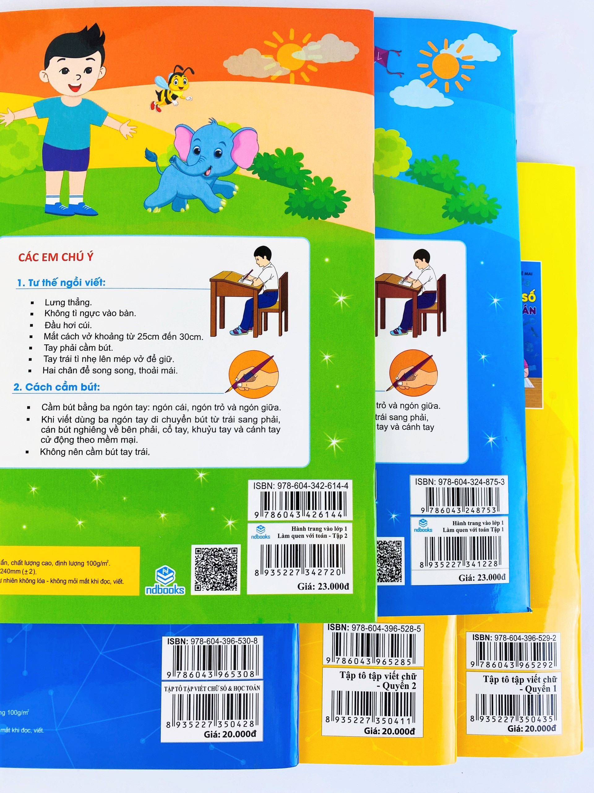 Sách - Combo 5 cuốn Tập tô tập viết chữ, số và học Toán, Hành trang vào lớp 1 - Lê Mai - ndbooks