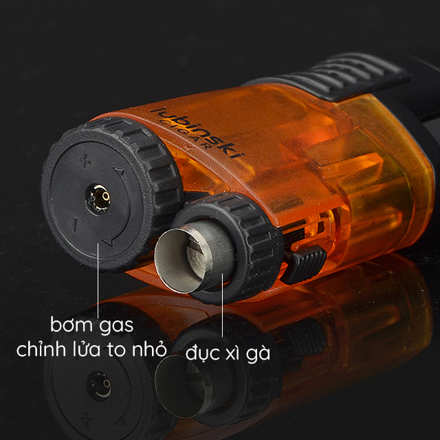 Vỏ Hột Quẹt Bật Lửa Khò Gas 3 Tia Cực Mạnh Cầm Tay Lubinski YJA -10024 Thiết Kế Đẹp Độc Lạ - Giao Màu Ngẫu Nhiên