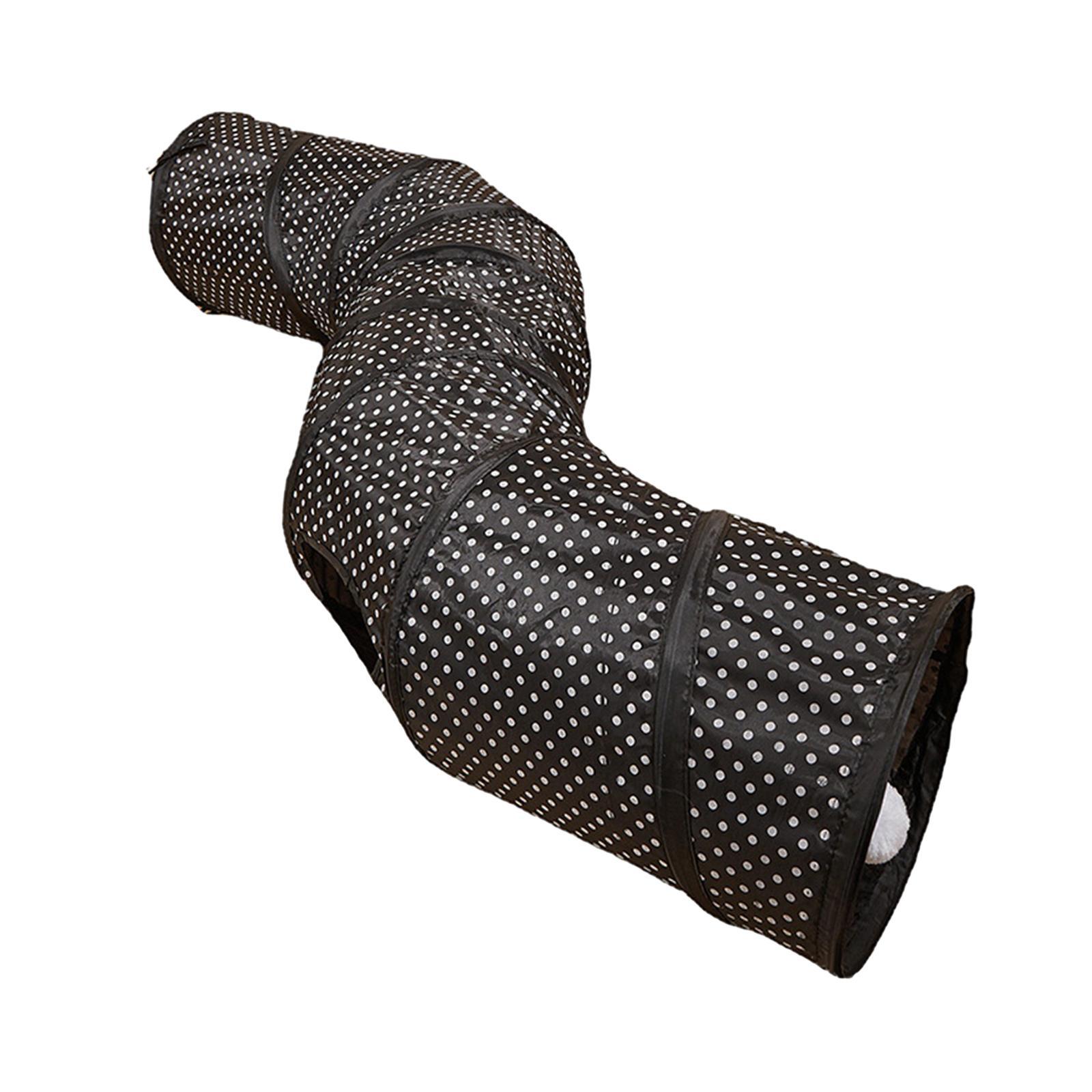 Cat Tunnel with Playing Ball Tent Tunnel Folding Play Tunnels Kitten Foldable Tunnel Cat Toy for Kitten Hamster Indoor Cats