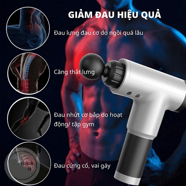 Máy massage cầm tay cổ vai gáy, súng massage toàn thân 4 đầu 6 chế độ Fasscial GUn , giúp giảm đau vai gáy, giãn cơ sau tập ,trị liệu đau mỏi vai gáy