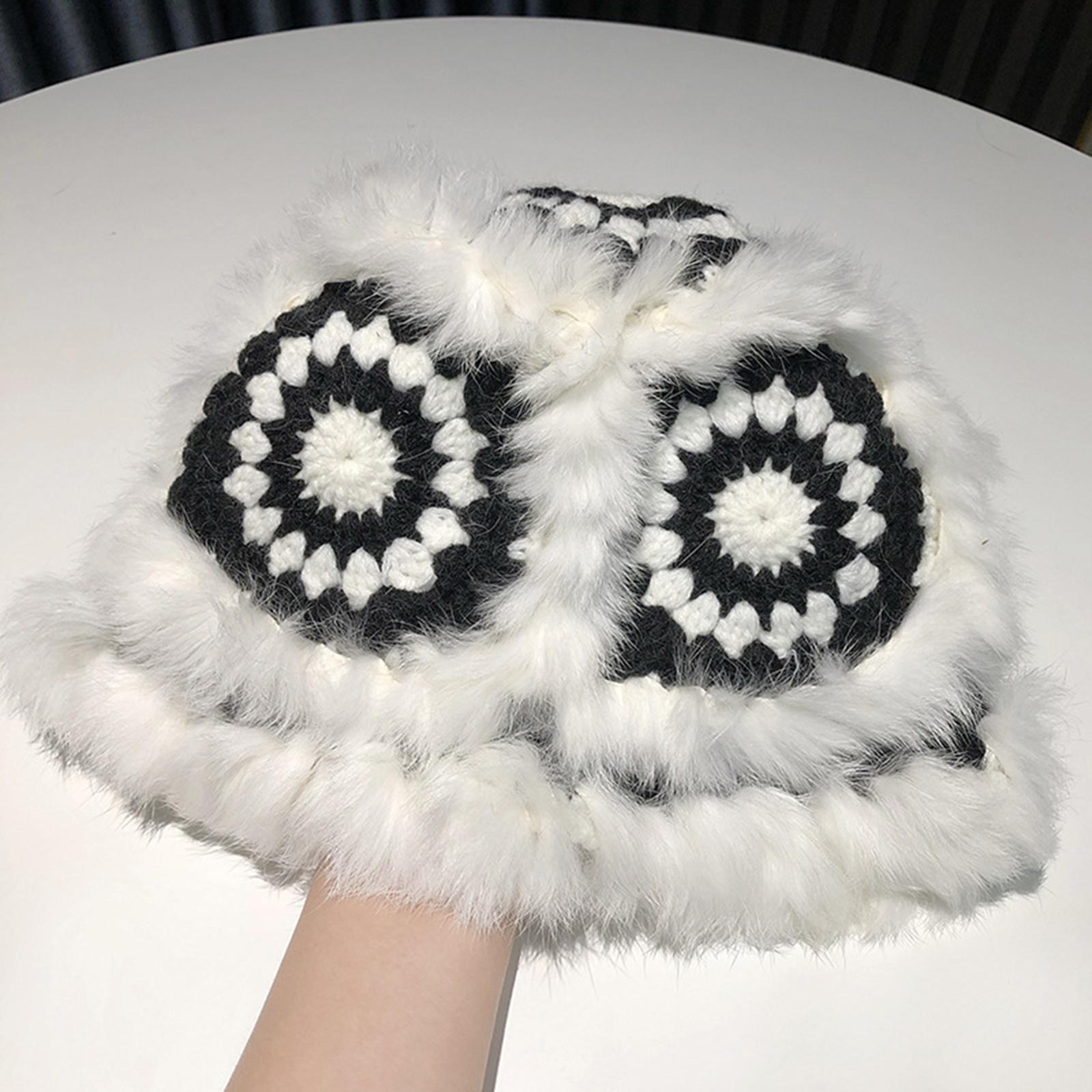 Faux Plush Bucket Hat Furry Cute Fisherman Hat Plush for Teen Girls