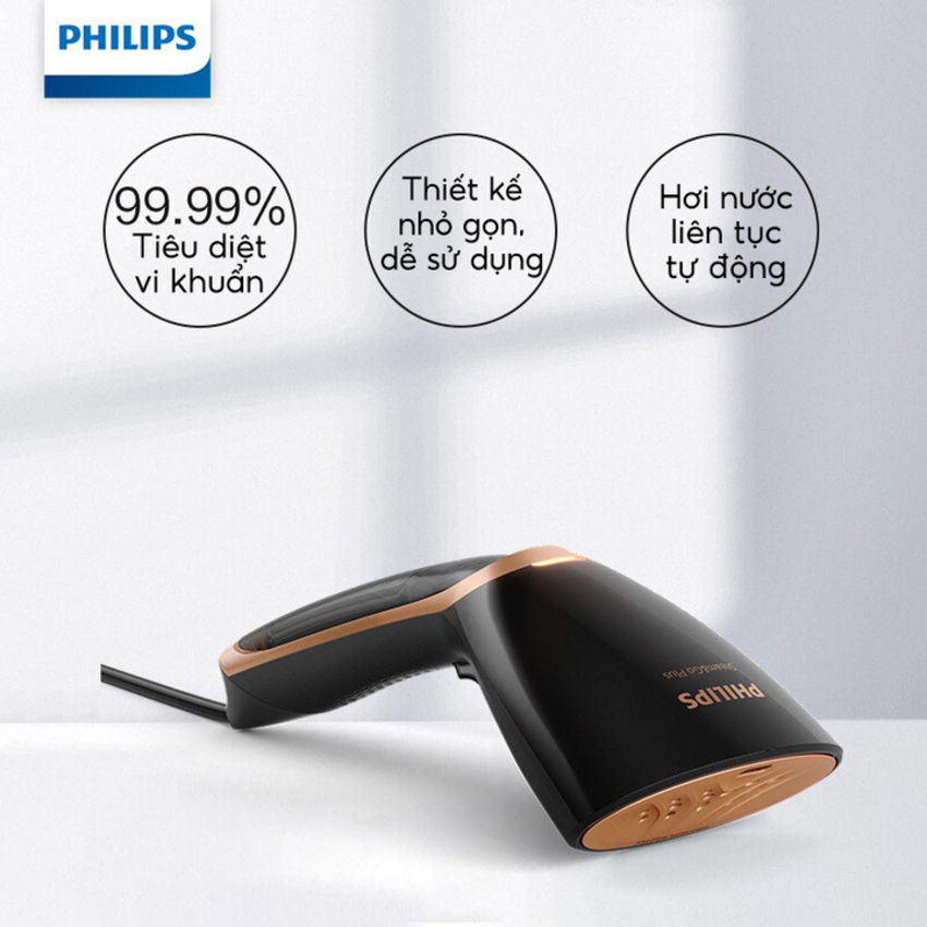 Bàn là, ủi hơi nước dạng cầm tay đa năng, thiết kế nhỏ gọn Thương hiệu Philips Hà Lan GC362/88 - Công suất cao 1300W