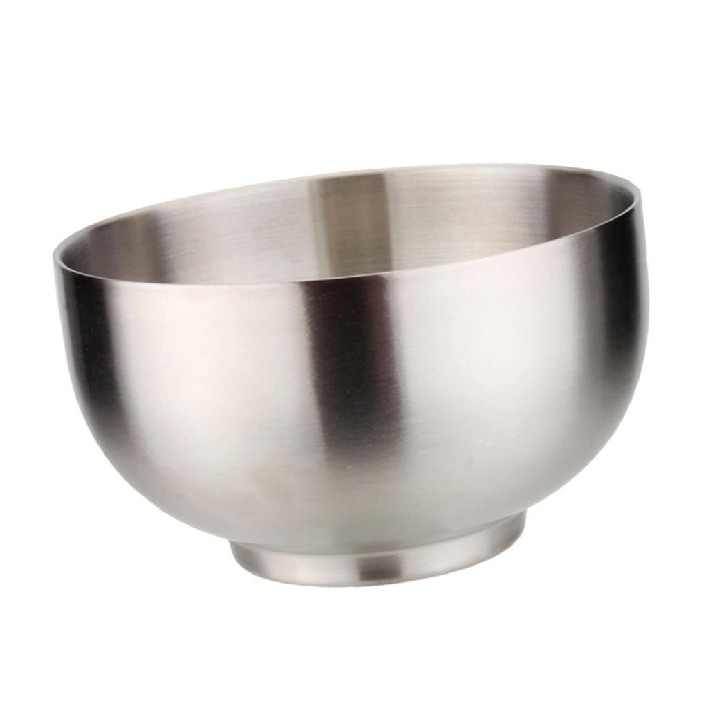 3X 304 Stainless Steel Bowls Soup Rice Dish Salad Serving Bowl Tableware 14x9cm