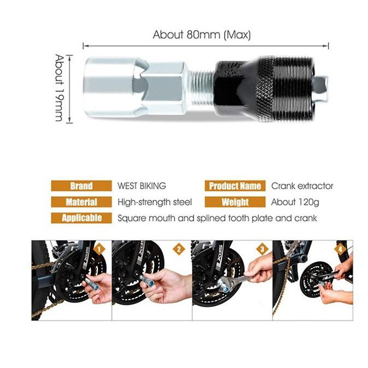 Bộ dụng cụ sửa chữa xe đạp chuyên dụng HATSU - 6 món dụng cụ mở xích xe đạp, căm xe đạp tiện dụng