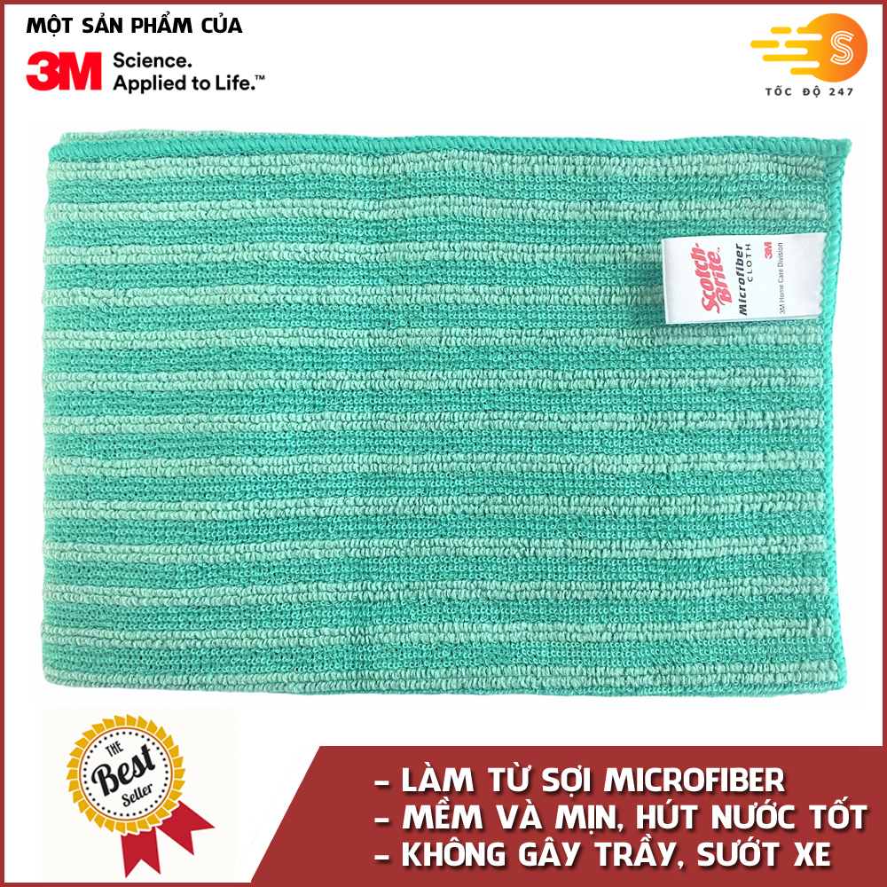 Khăn lau ô tô chuyên dụng chống trầy xước Microfiber 3M 40x40cm KL-4040