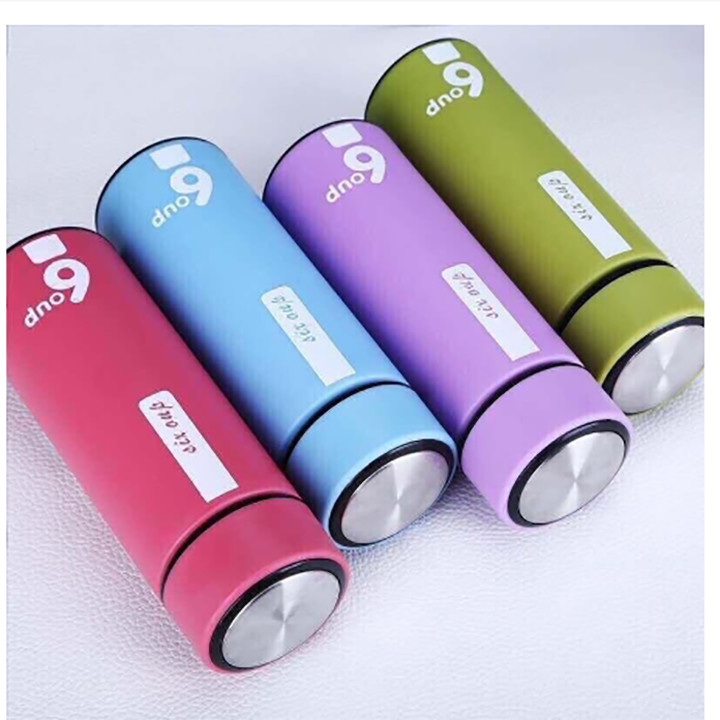 Bình Đựng Nước Giữ Nhiệt Lõi Thủy Tinh Chống Nóng 6 Oup Siêu Bền Đẹp 450ml -Tím