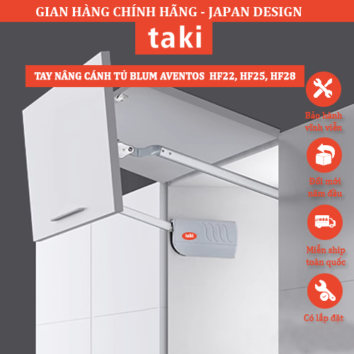 Tay Nâng Hạ Cánh Tủ, Tay Nâng Cánh Đôi TAKI, Tay Đẩy Cánh Tủ, Tay Nâng Blum - Bảo Hành 10 Năm - Có Thợ Lắp