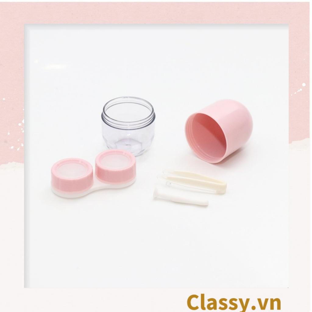 Khay đựng lens, kính áp tròng Classy đẹp hình trụ nhỏ gọn nhiều màu pastel PK1310