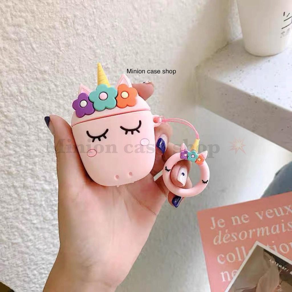 Bao Case Ốp dành cho airpod 1 và 2, tai nghe bluetooth i11,i12, i100, i9s... silicon ngựa sừng cao cấp