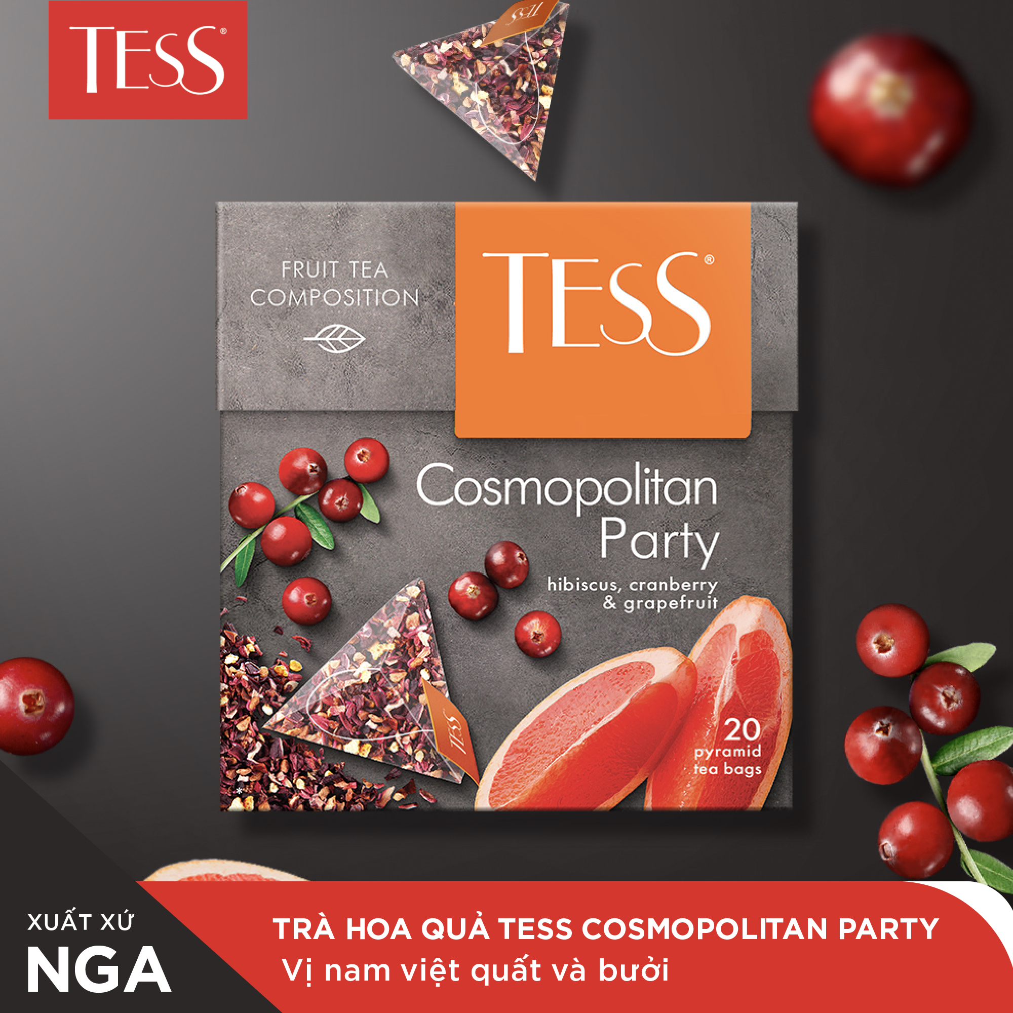 Combo 60 hộp trà Tess mix vị