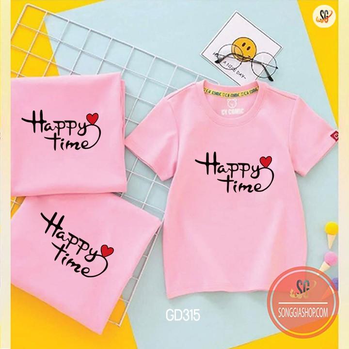 Áo Gia Đình Happy Time - Có Nhiều Màu - Thun Cotton