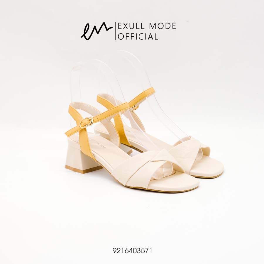 Sandals Gót Vuông Phối Màu Nữ Tính Exull Mode 92164035