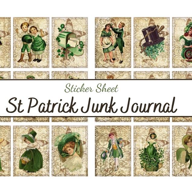 sticker sheet patrick junk journal - sticker dán, trang trí sổ nhật kí, sổ tay | Bullet journal sticker - uni027