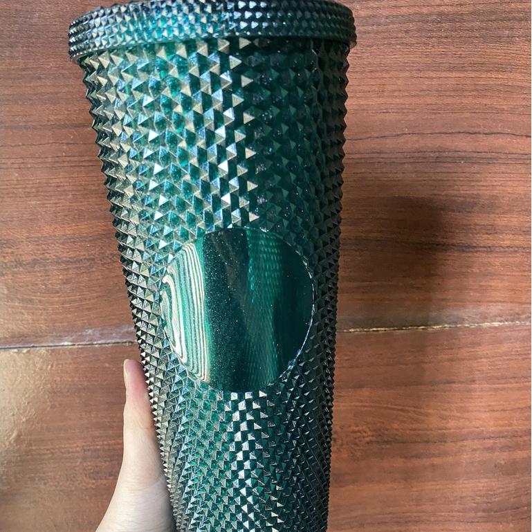 Xả kho ly đính đá kim cương lấp lánh 2 lớp Cách Nhiệt Cao Cấp dung tích 700ml Kèm Ống Hút - Rockcow