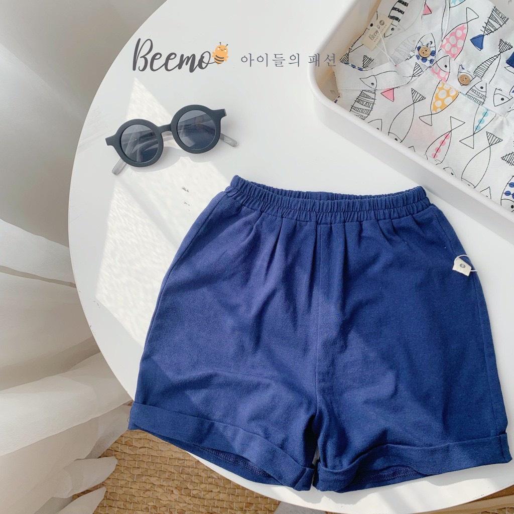 Set áo sơ mi cộc tay bé trai bé gái họa tiết cá