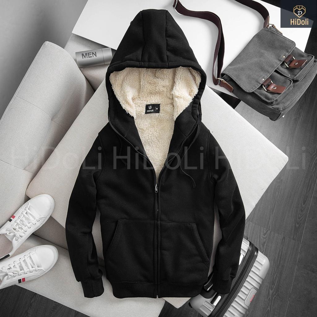 Áo hoodie LÓT LÔNG CỪU cho bạn NAM mặc cực ấm MÃ 46