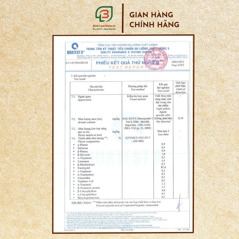 Tinh dầu tràm năm gân nguyên chất giữ ấm cho bé, kháng khuẩn, đuổi muỗi Bình Lam Natural 20ml