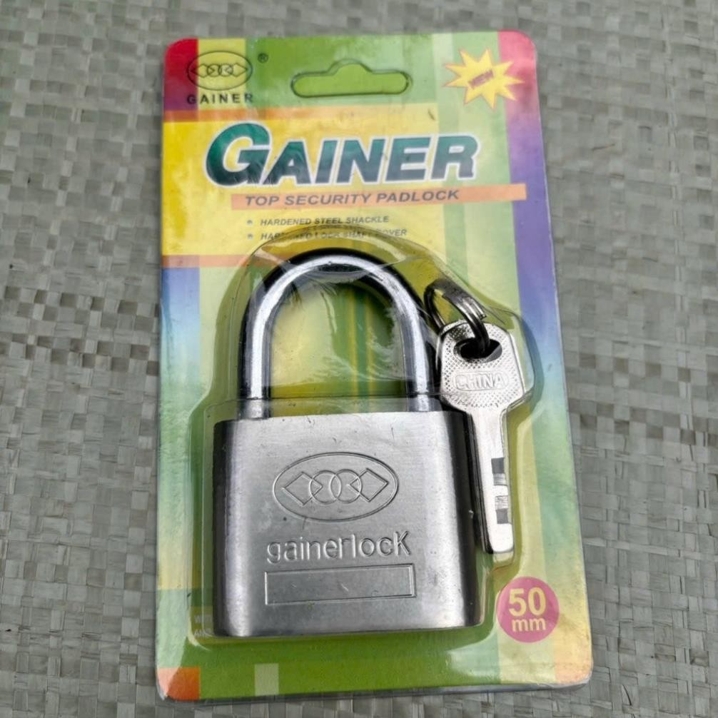 Ổ Khóa Chống Trộm 50mm Gainer Lock Bằng Thép Cứng Chắc Chắn, Ổ Khóa Kèm Chìa Bảo Vệ An Toàn Dễ Dùng