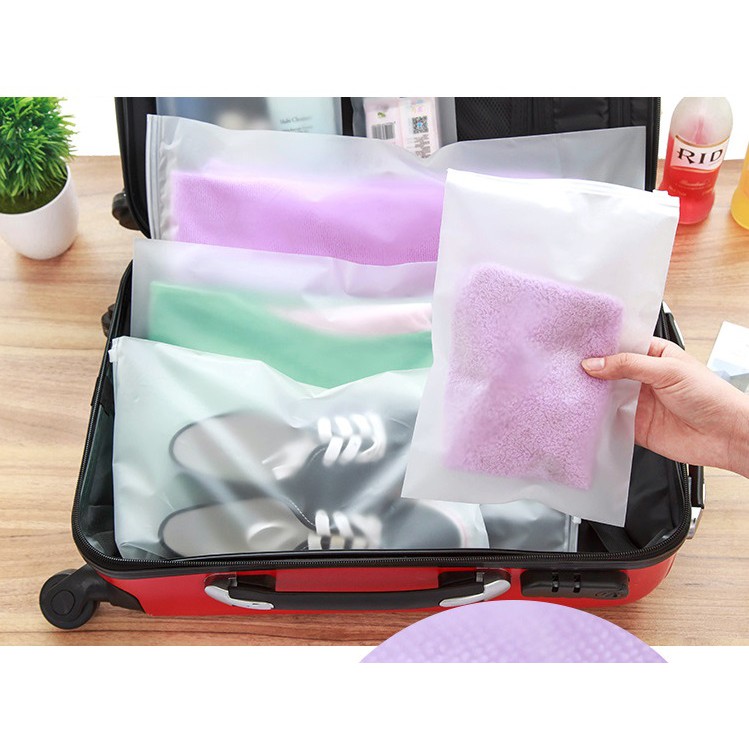 Túi đựng đồ trong suốt khóa zip - 10 túi