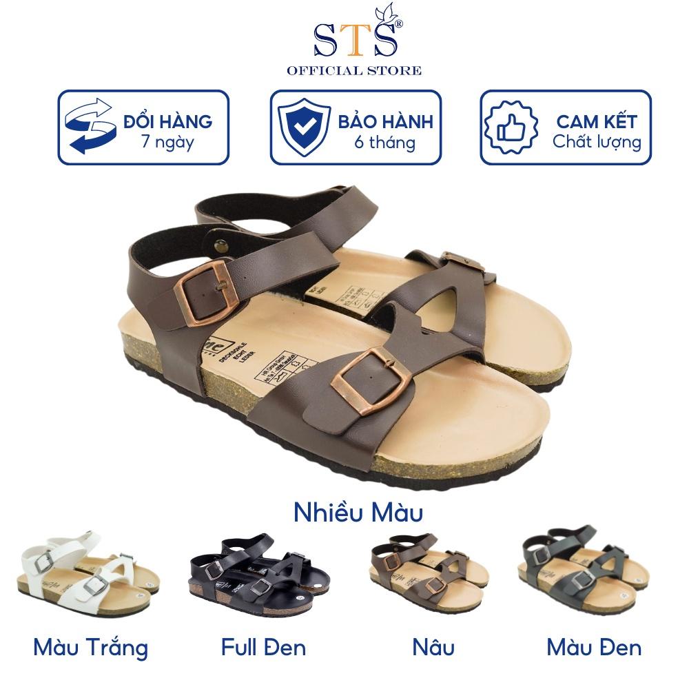 Giày Sandal Đế Trấu Nam nữ mặt lót PU kem cao cấp chống nước nhiều màu sắc mã KPU23