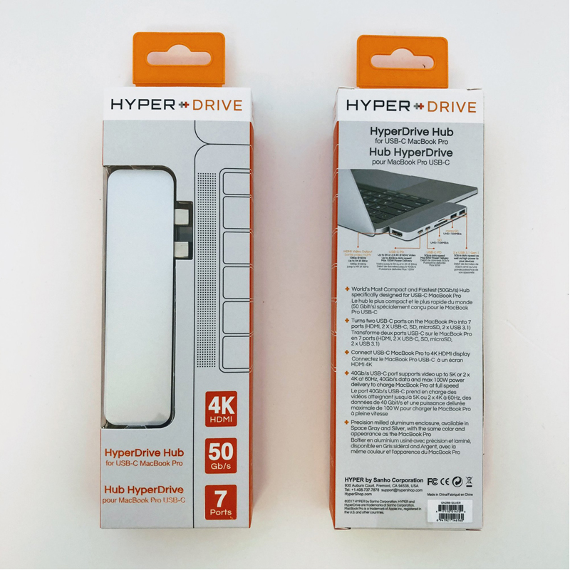 Cổng chuyển Hyperdrive DUAL USB-C Hub cho MacBook Pro 13"/15" 2016/2017/2018 và MacBook Air 2018 - Hàng chính hãng