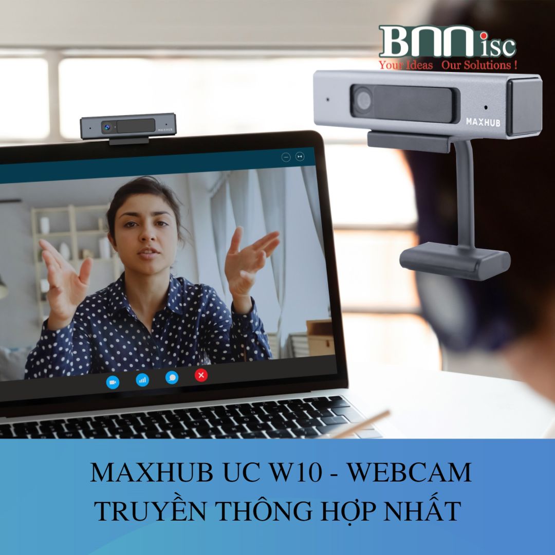 Webcam full HD 1080P  MAXHUB UC W10 góc rộng 71 độ - Hàng Chính Hãng