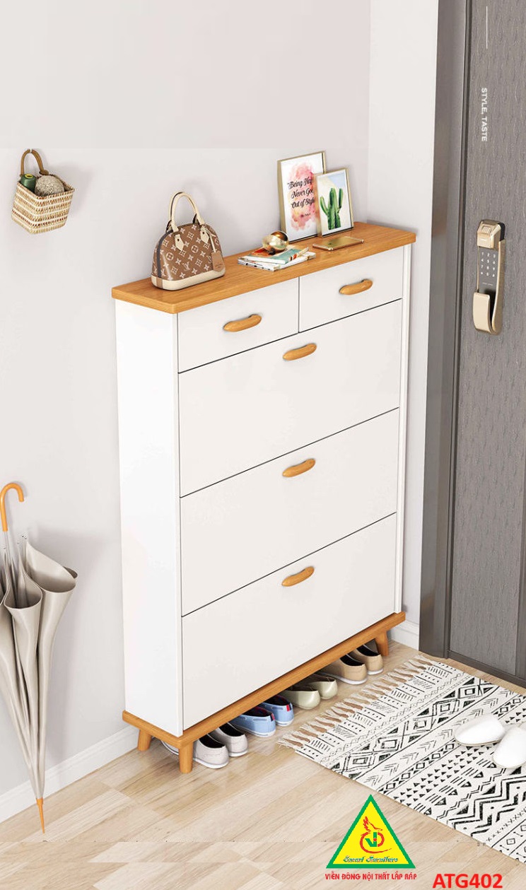 Tủ Giày Hiện Đại Nhiều Ngăn Để Giày, Tiết Kiệm Diện Tích ATG402 - Nội thất lắp ráp Viendong Adv