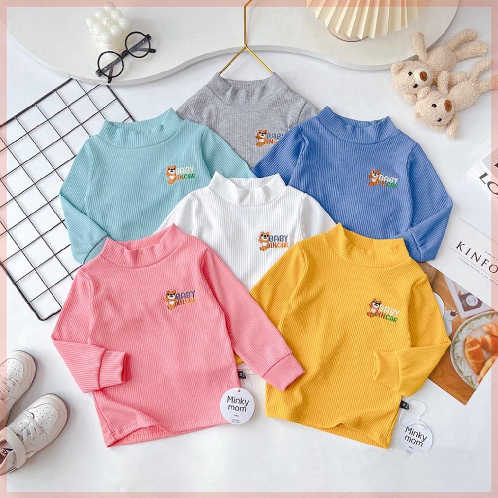 Áo giữ nhiệt cổ cao dài tay cho bé trai bé gái chất len gân LILIKIDS AP19