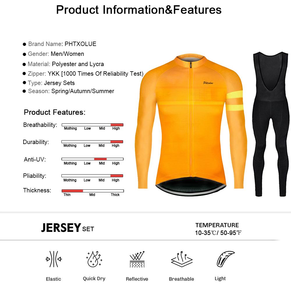 Phtxolue Tay Dài Đi Xe Đạp Bộ Nam Xe Đạp Quần Áo Thoáng Khí Mùa Thu Xe Đạp Áo Quần Áo Maillot Ropa Ciclismo Color: QY632-8 Size: XS
