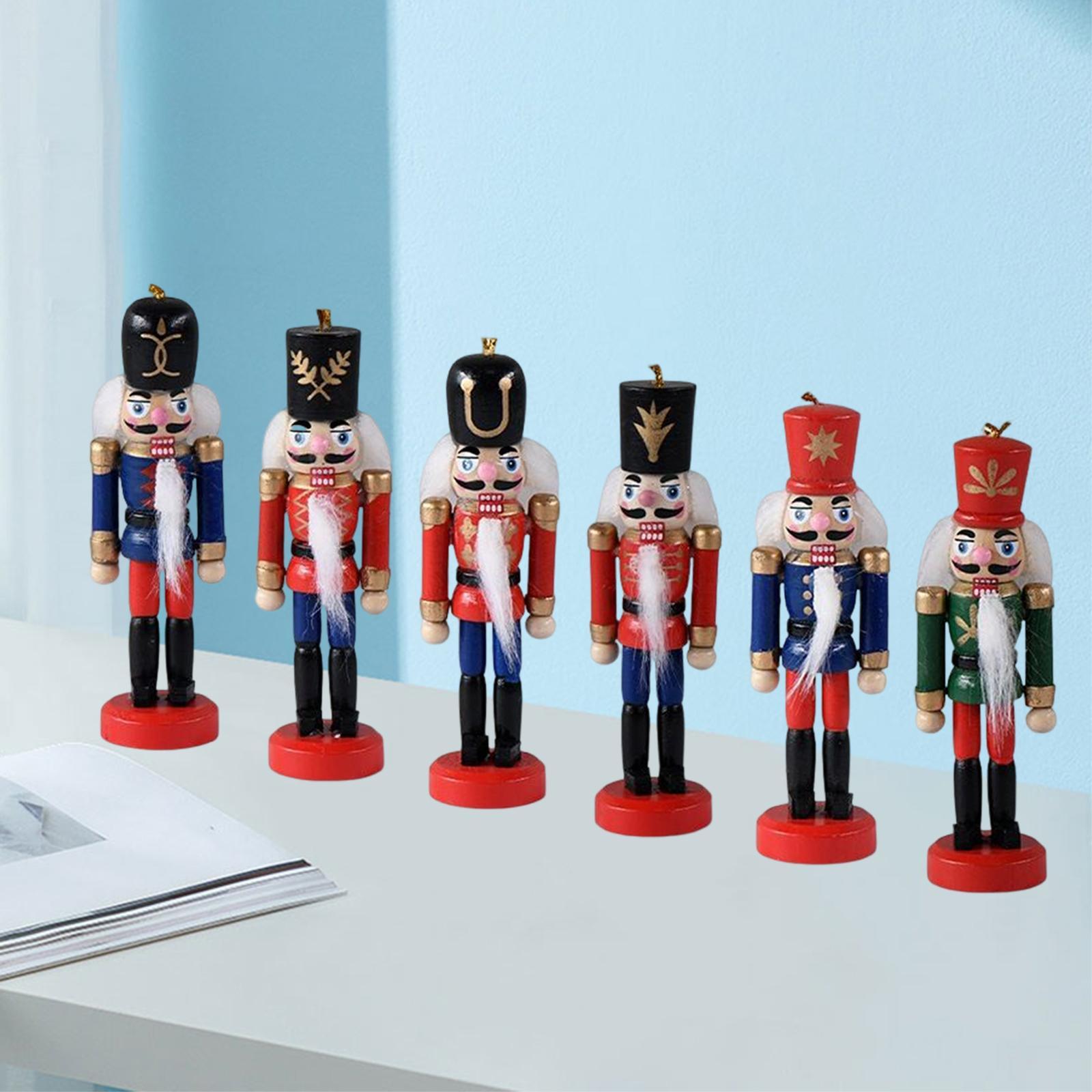 6Pcs Nutcracker Figures Decor Figures Nutcracker Soldier for Home Decor