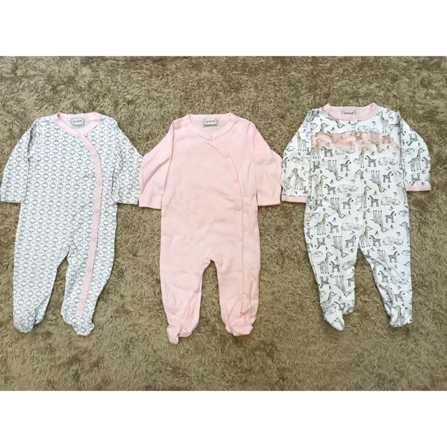 Set 3 Body cotton  xuất Mỹ ( hồng ren )