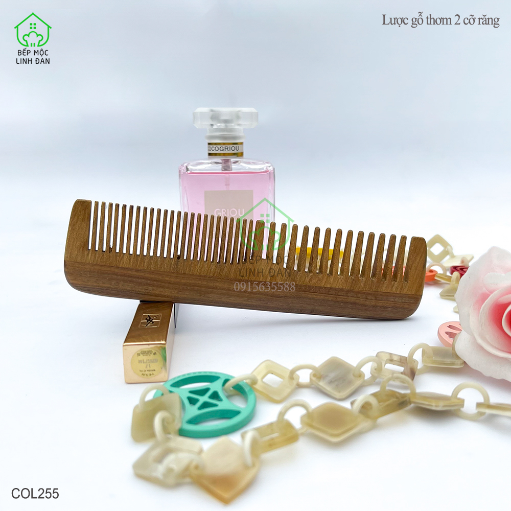 Lược Gỗ Thơm Ghép Răng Bằng Đầu 2 Loại Răng Tiện Dụng