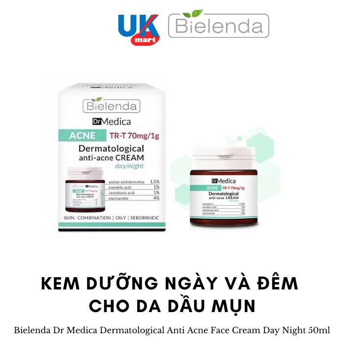 Kem Dưỡng Da Dầu Mụn Bielenda Dr Medica Dermatological Anti Acne Face Cream Day Night 50ml