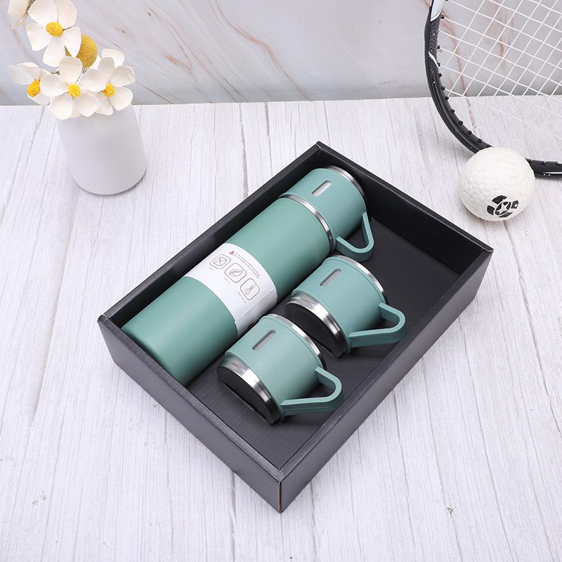 Bình giữ nhiệt 500mL, tặng kèm 2 cốc sang trọng, inox 304 bền đẹp