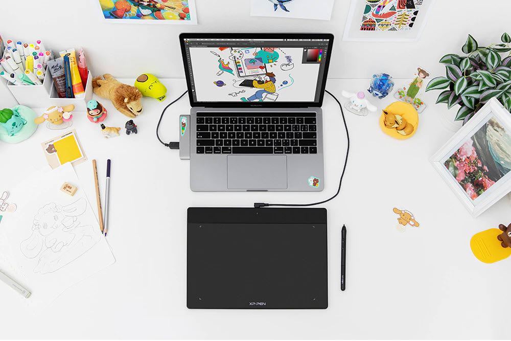 Bảng Vẽ Điện Tử XP-Pen Deco Fun L 10X6.27 inch Android Hỗ Trợ Cảm ứng Nghiêng kèm Bút Vẽ Không Sạc P01 - Hàng Chính Hãng - Red