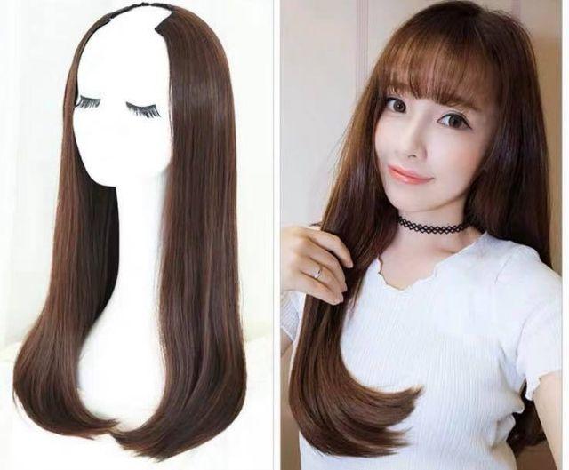 Tóc giả nữ kẹp tóc giả kẹp U cúp dài