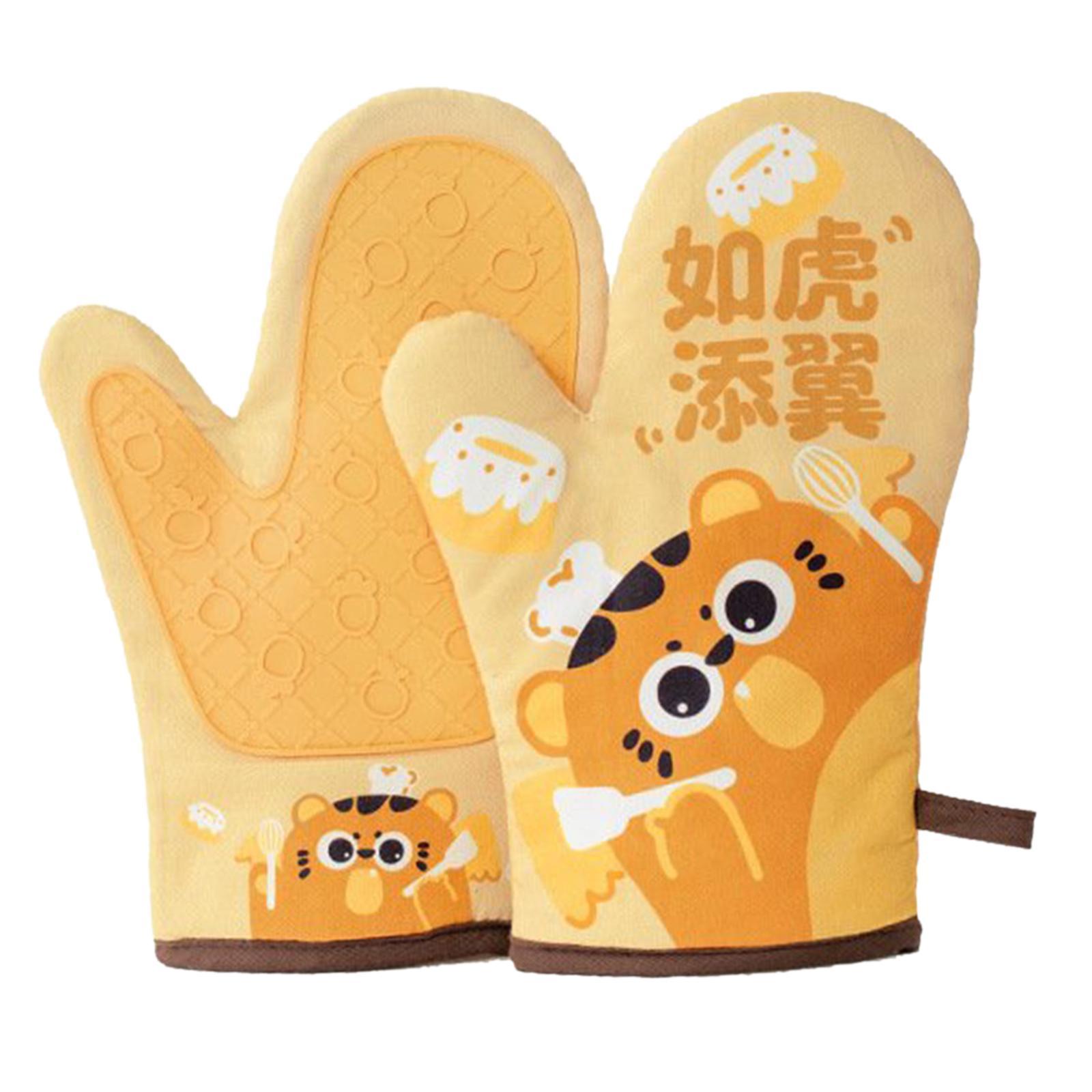 Oven Heat Insulation Gloves Baking Oven Mitts Tiger