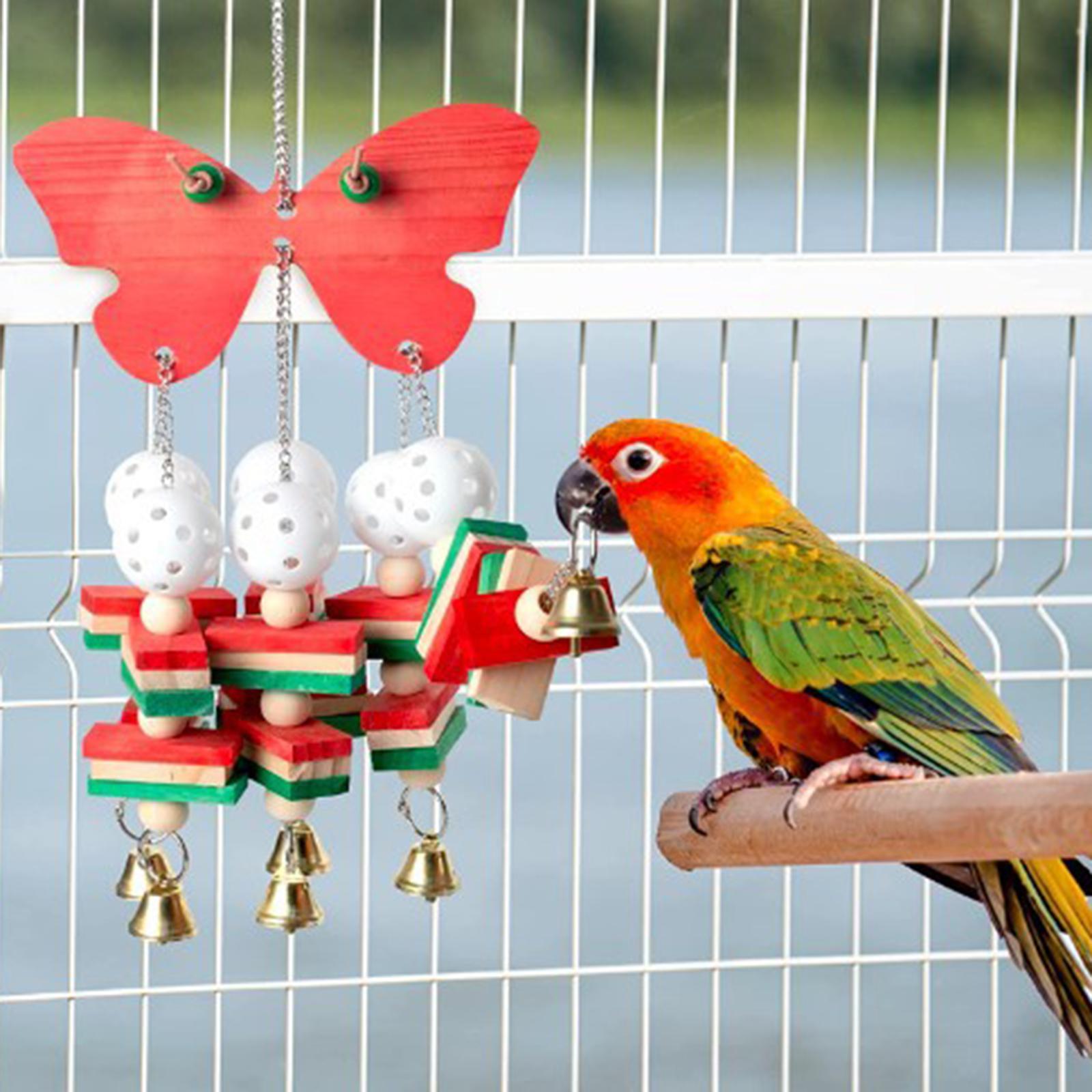 Bird Chewing Toy Parrot Cage Bite Toys Wooden Block Bird Parrot Toys
