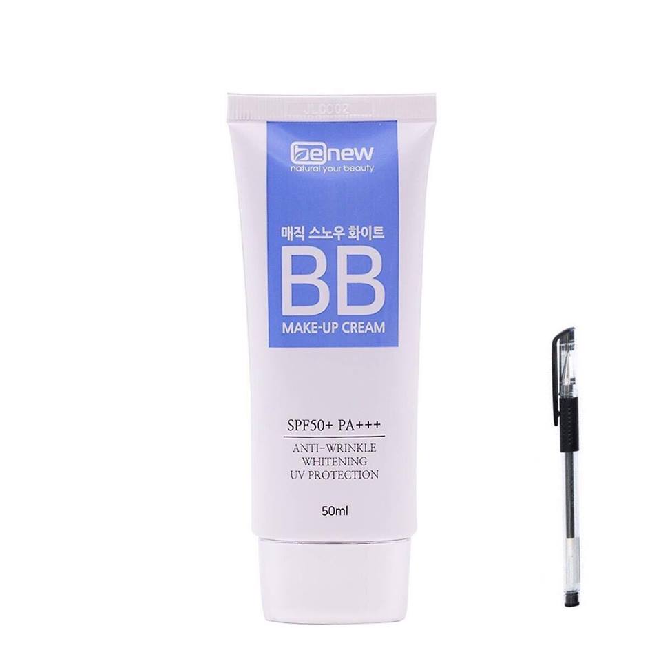 Kem nền trang điểm đa năng 3 in 1 BB ma thuật cao cấp Benew Magic Snow White Cream che phủ hoàn hảo (50ml) - [ Tặng bút bi mực nước ]