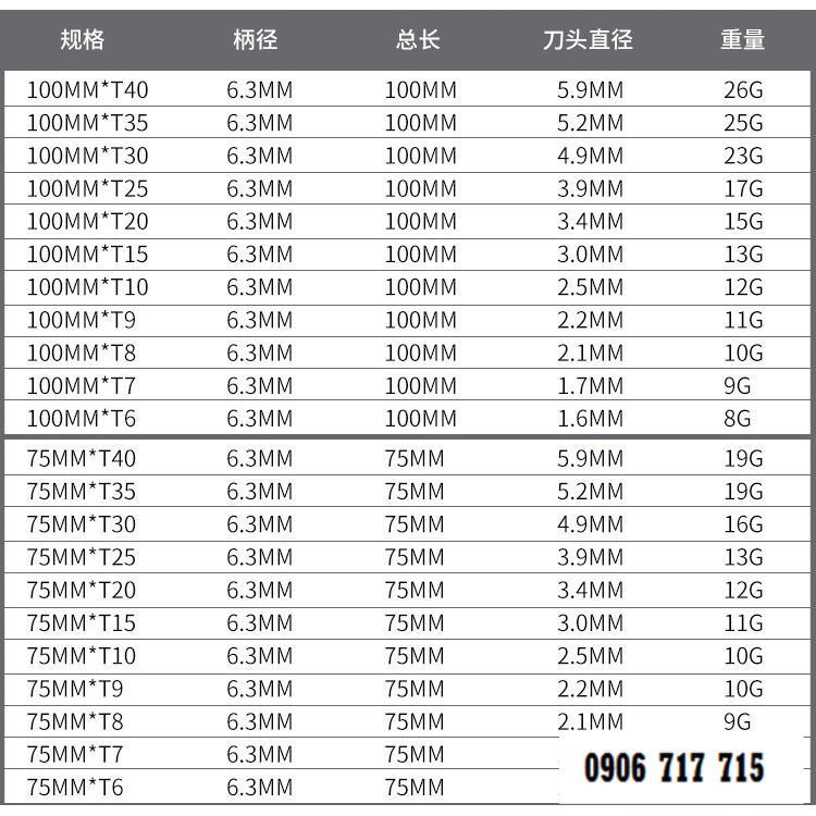 Bộ lục giác hoa thị có lỗ cho khoan dài từ 50-75-100-150mm cho khoan pin và khoan điện chất liệu thép S2 siêu cứng