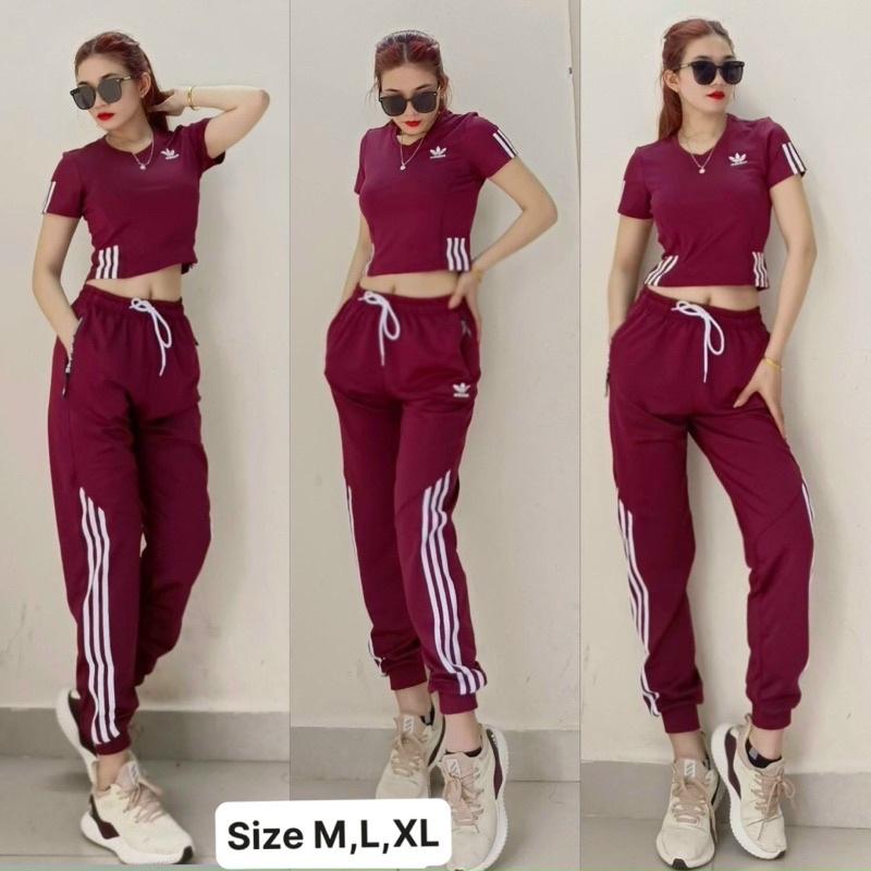 Bộ quần áo tập Gym nữ,áo croptop quần jogger tập nhảy zumba, aerobic,thể dục,chạy bộ,dã ngoại, picnic mẫu hot trend 2022