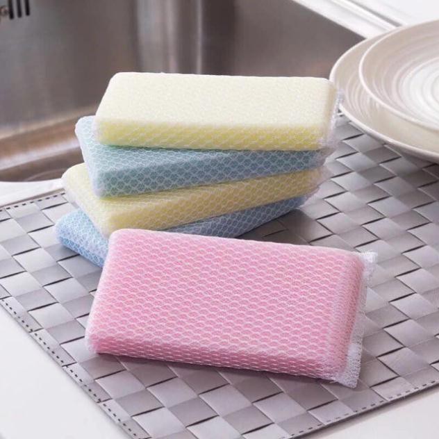 Set 5 miếng xốp rửa bát bọc lưới