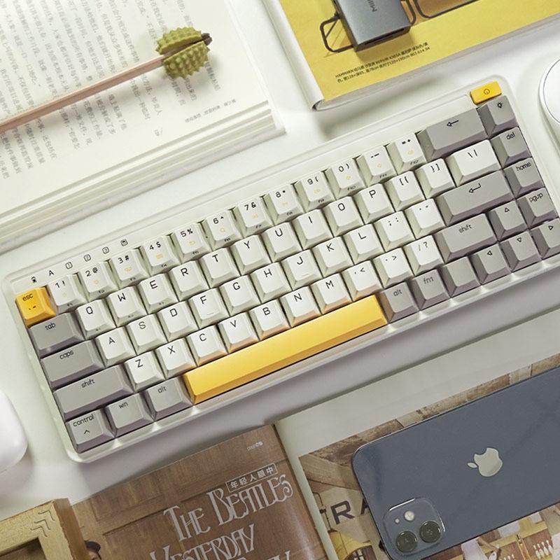 Ưu đãi đặc biệt Bàn phím nghệ thuật Xiaomi Youpin Miwu ba chế độ cơ học bluetooth không dây trục màu vàng pin lithium đèn nền màu 68 áp dụng