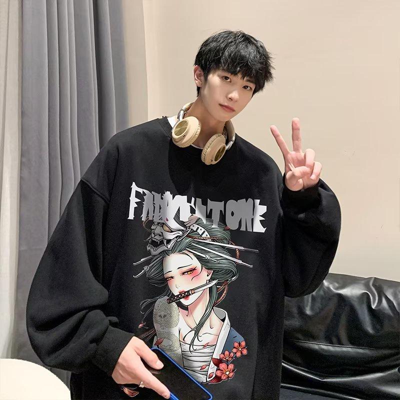 Áo Sweater Tay Dài Dáng Rộng In Họa Tiết Graffiti Nhảy Múa Thời Trang Mùa Thu Cho Nam Và Nữ size M-3XL