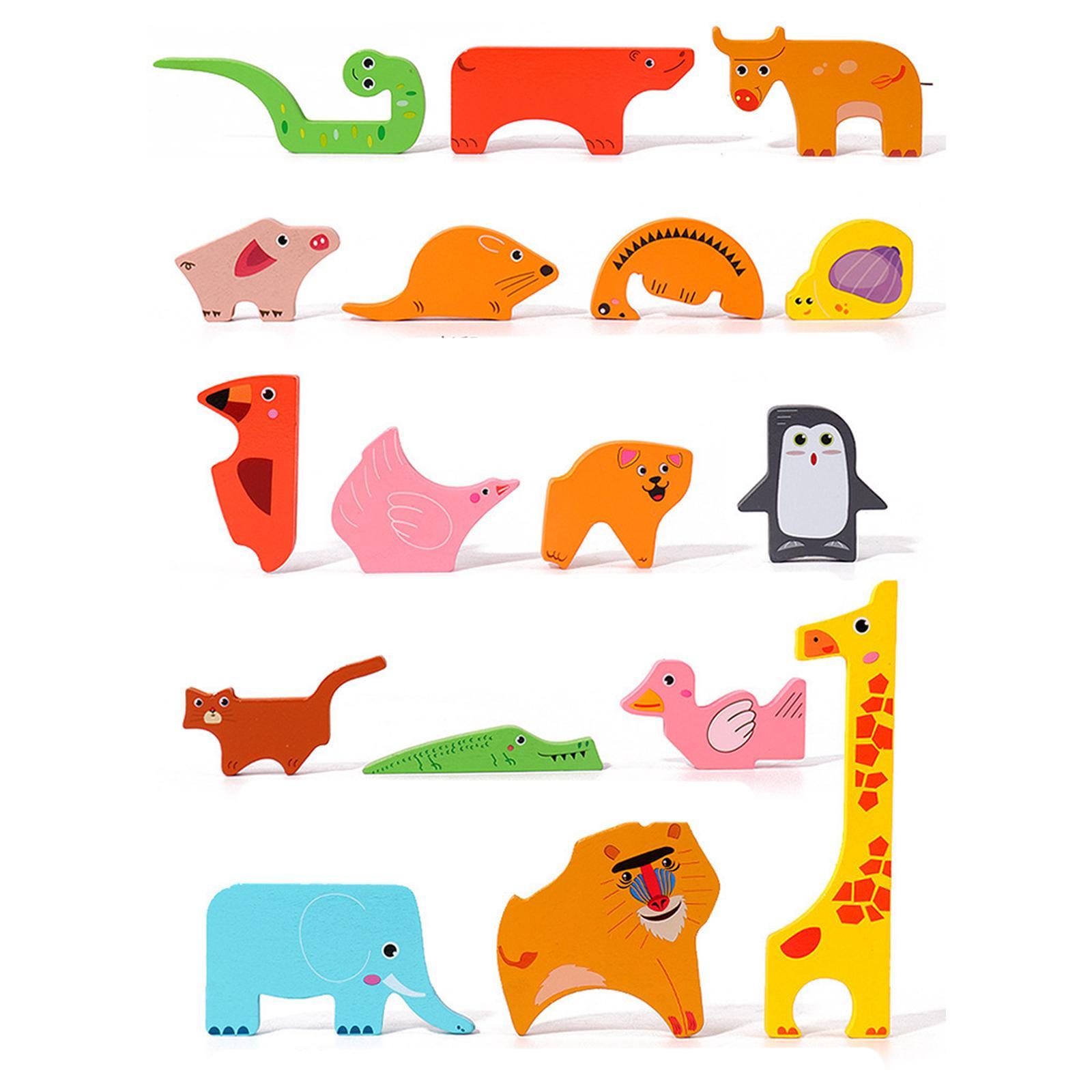 Montessori Animal Jigsaw Puzzles Construction Toy Shape Puzzle for Girls