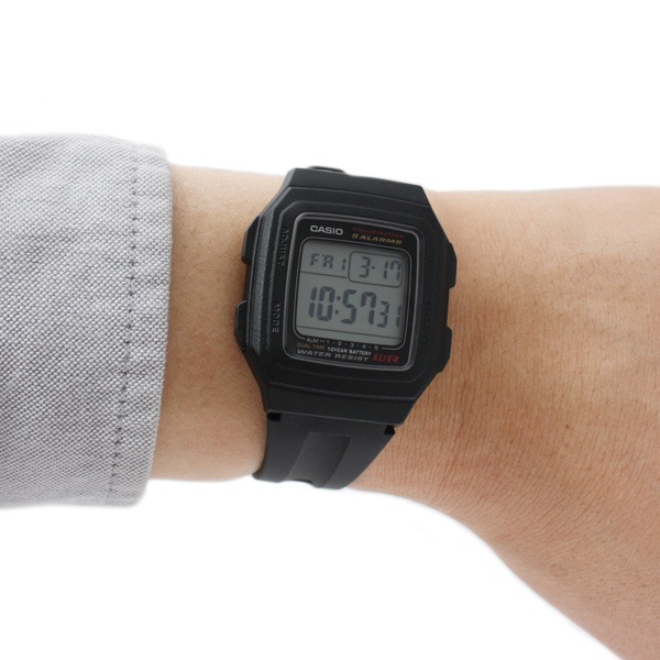 Đồng hồ unisex Chính Hãng Casio F-201WA-1ADF Dây Nhựa