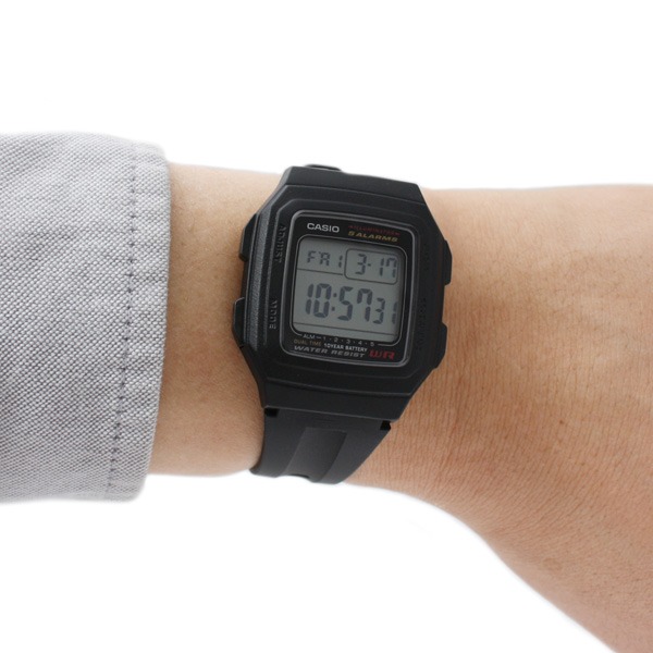 Đồng hồ unisex  Chính Hãng Casio F-201WA-1ADF Dây Nhựa