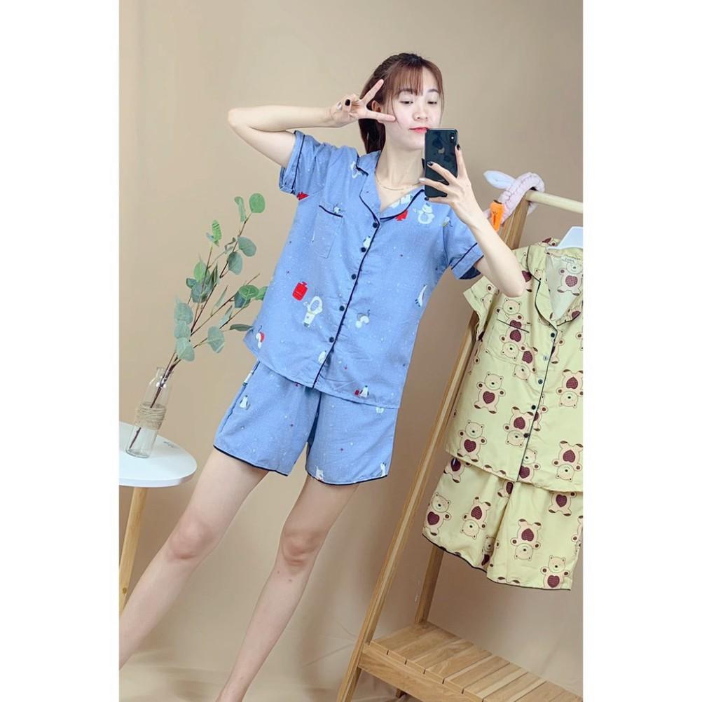 Bộ mặc nhà pijama, Bộ đùi nữ phong cách hàn quốc, kiểu dáng trẻ trung