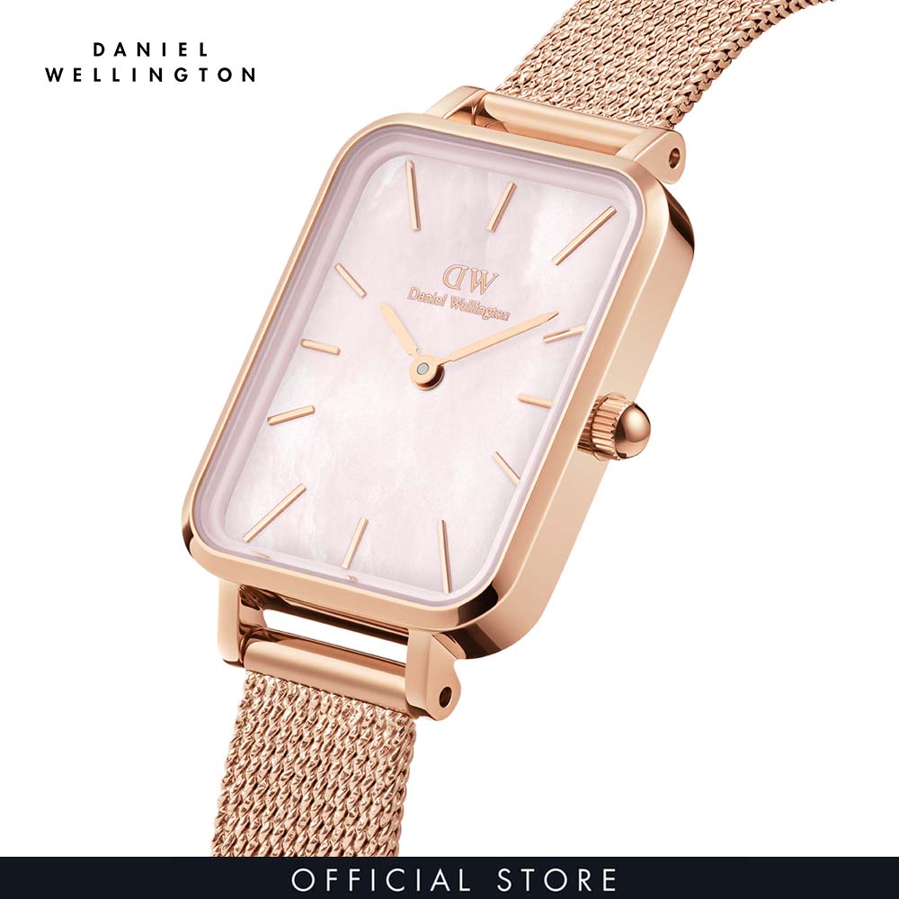 Đồng hồ Nữ Daniel Wellington dây Lưới - Quadro Pressed Melrose 20x26 mm DW00100510